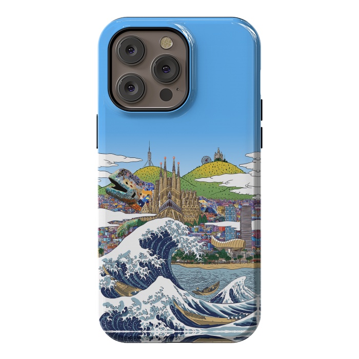 iPhone 14 Pro max StrongFit The great wave in Barcelona by Alberto