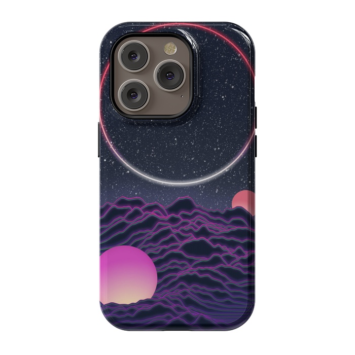 iPhone 14 Pro StrongFit Neon Moonscape by amini54