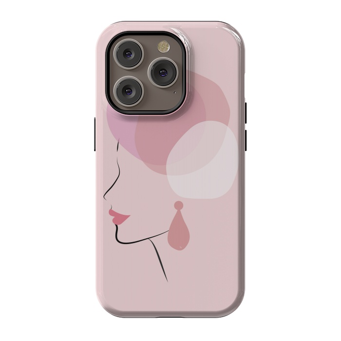 iPhone 14 Pro StrongFit Pink Bubble Lady by Martina