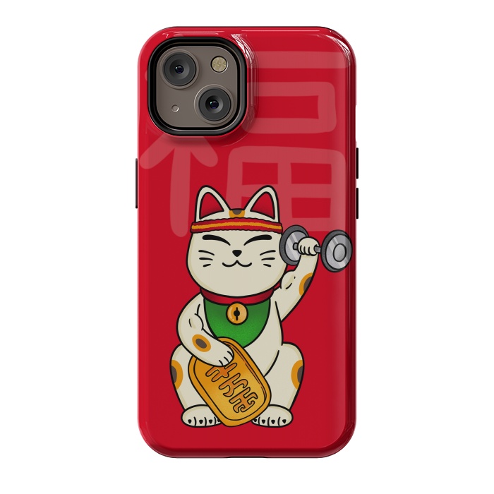 iPhone 14 StrongFit Cat lucky gym by Coffee Man