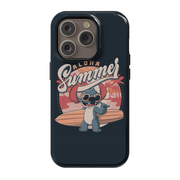 iPhone 14 Pro StrongFit Aloha Summer Funny Alien Beach by eduely
