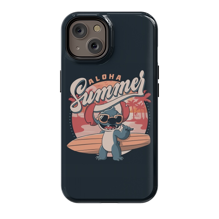 iPhone 14 StrongFit Aloha Summer Funny Alien Beach by eduely