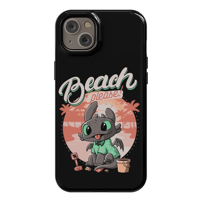 iPhone 14 Plus StrongFit Summer Dragon Funny Beach Please by eduely