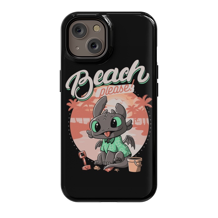 iPhone 14 StrongFit Summer Dragon Funny Beach Please by eduely
