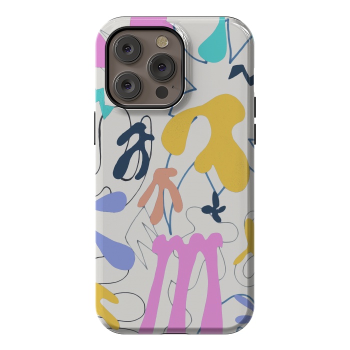 iPhone 14 Pro max StrongFit Colorful retro doodles - Matisse abstract pattern by Oana 