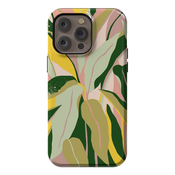 iPhone 14 Pro max StrongFit Tropical Matisse Houseplant by Uma Prabhakar Gokhale