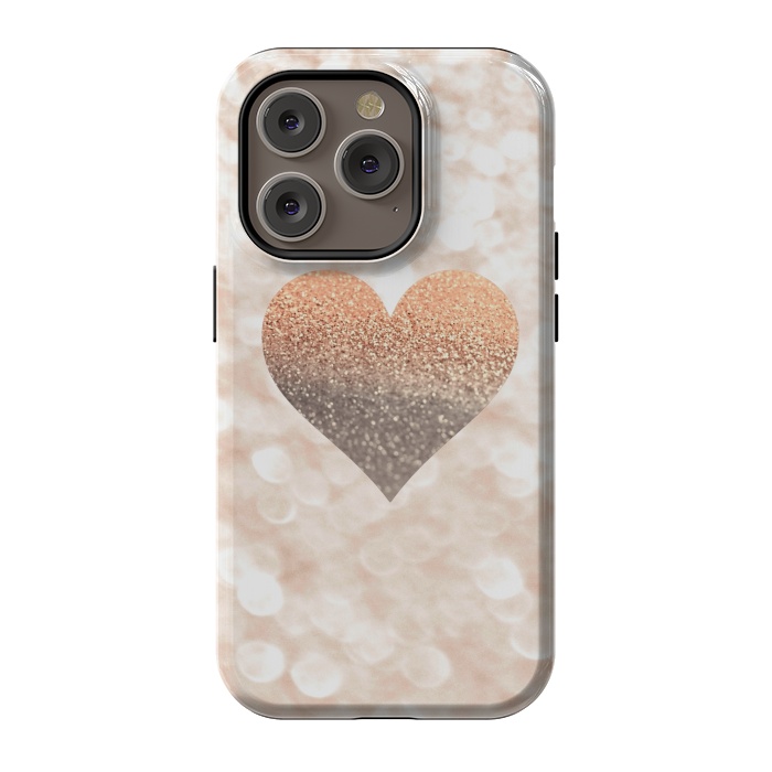 iPhone 14 Pro StrongFit CHAMPAGNER SANDY HEART by Monika Strigel