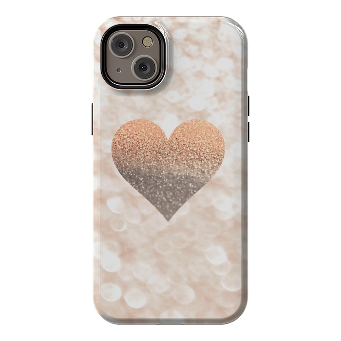 iPhone 14 Plus StrongFit CHAMPAGNER SANDY HEART by Monika Strigel