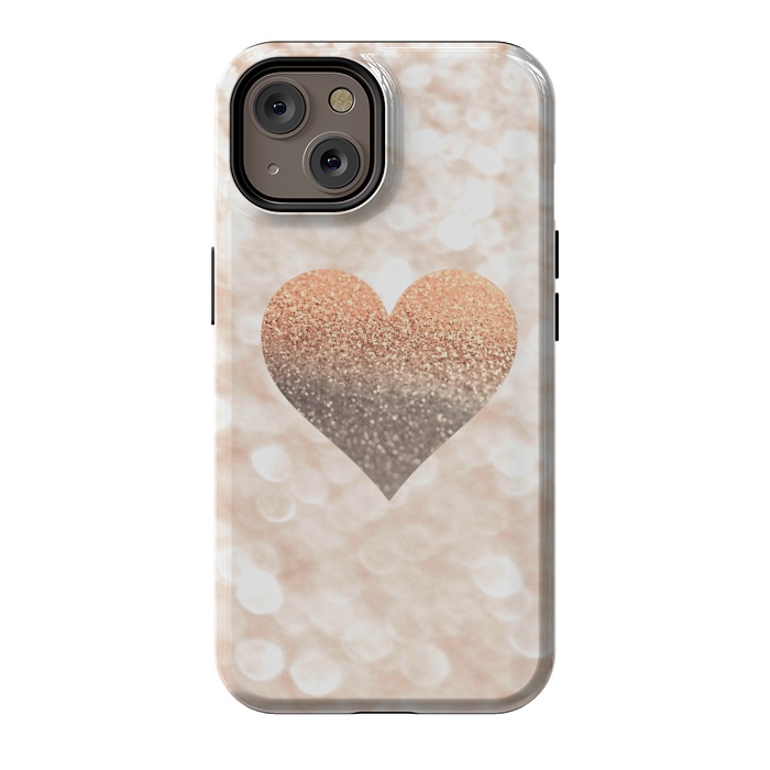 iPhone 14 StrongFit CHAMPAGNER SANDY HEART by Monika Strigel
