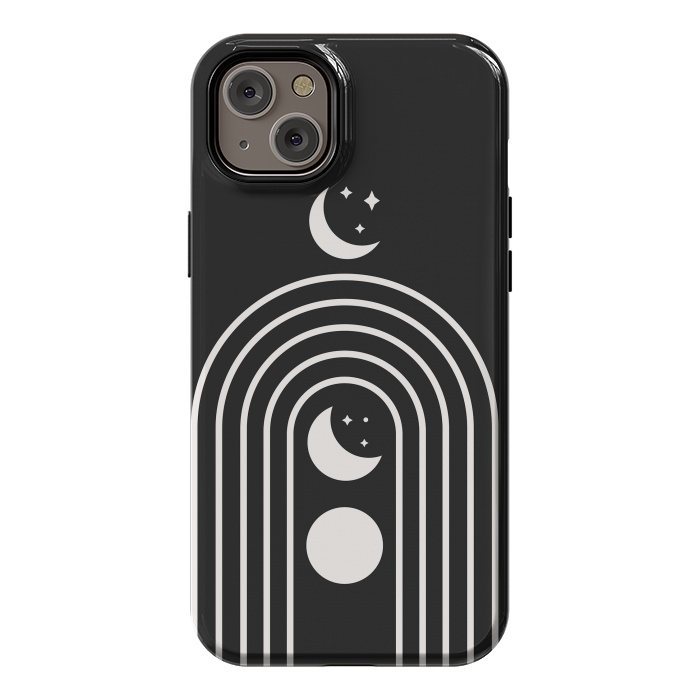 iPhone 14 Plus StrongFit Black Moon Phase Rainbow by ArtPrInk