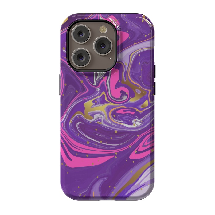iPhone 14 Pro StrongFit Liquid Marble Purple COLORS by ArtsCase
