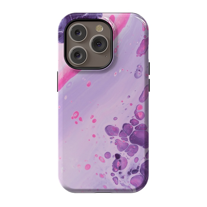 iPhone 14 Pro StrongFit Pink and Purple Waves by ArtsCase