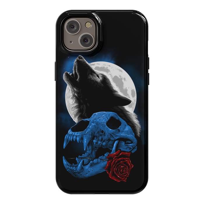 iPhone 14 Plus StrongFit Wolf howling under the moon by Alberto