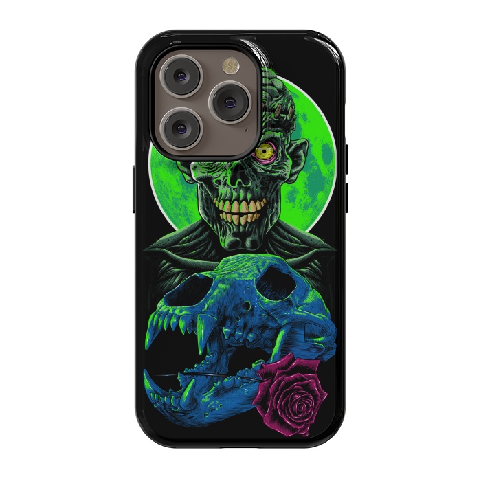 iPhone 14 Pro StrongFit Skull and flower zombie by Alberto
