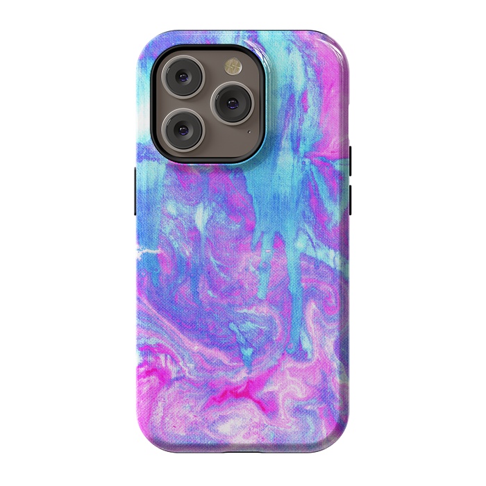 iPhone 14 Pro StrongFit Melting Marble in Pink & Turquoise by Tangerine-Tane