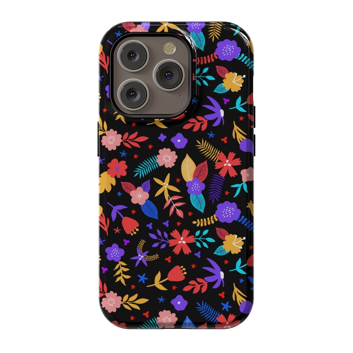 iPhone 14 Pro StrongFit Multicoulored Floral Design by ArtsCase