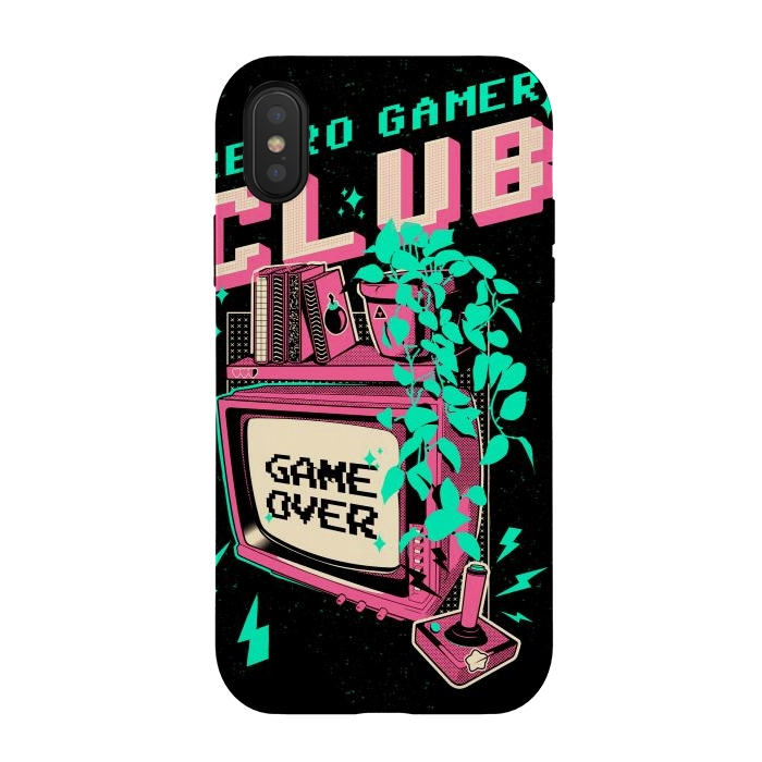 iPhone Xs / X StrongFit Retro Gamer Club  by Ilustrata