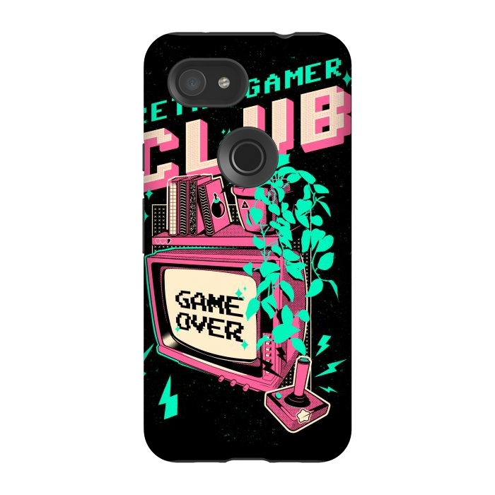 Pixel 3A StrongFit Retro Gamer Club  by Ilustrata