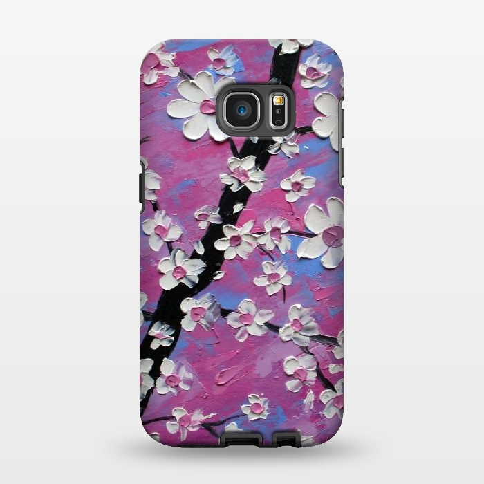 Galaxy S7 EDGE StrongFit Cherry blossoms oil art original by ArtKingdom7