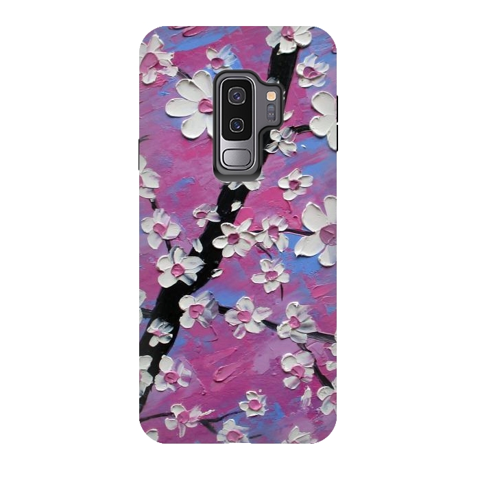 Galaxy S9 plus StrongFit Cherry blossoms oil art original by ArtKingdom7