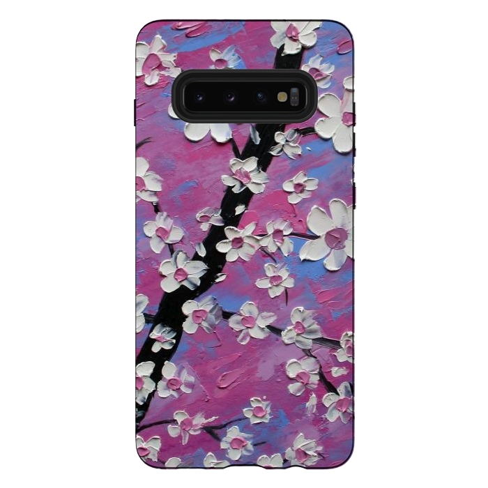 Galaxy S10 plus StrongFit Cherry blossoms oil art original by ArtKingdom7