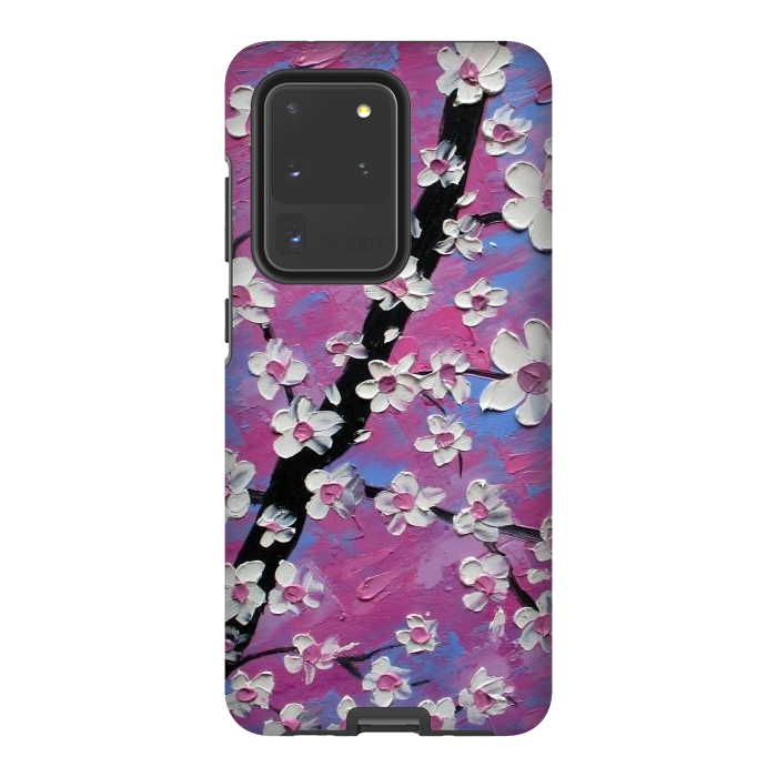 Galaxy S20 Ultra StrongFit Cherry blossoms oil art original by ArtKingdom7