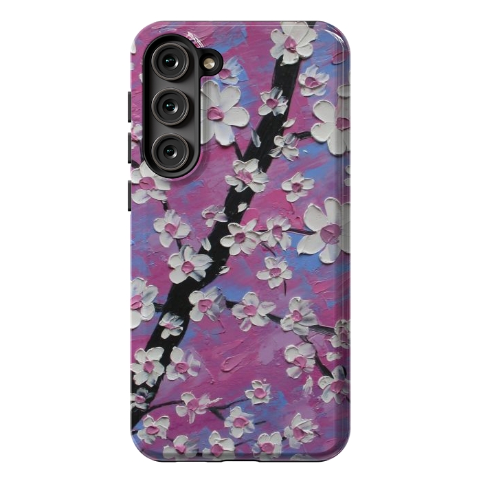 Galaxy S23 Plus StrongFit Cherry blossoms oil art original by ArtKingdom7