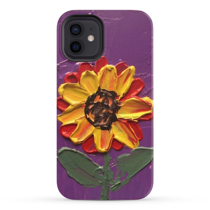 iPhone 12 StrongFit Sunflower acrylic painting by ArtKingdom7