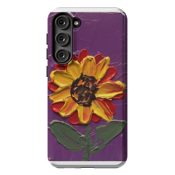 Galaxy S23 Plus StrongFit Sunflower acrylic painting by ArtKingdom7