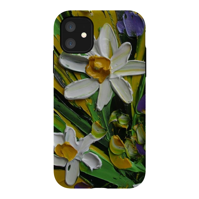 iPhone 11 StrongFit Impasto flowers oil art original by ArtKingdom7