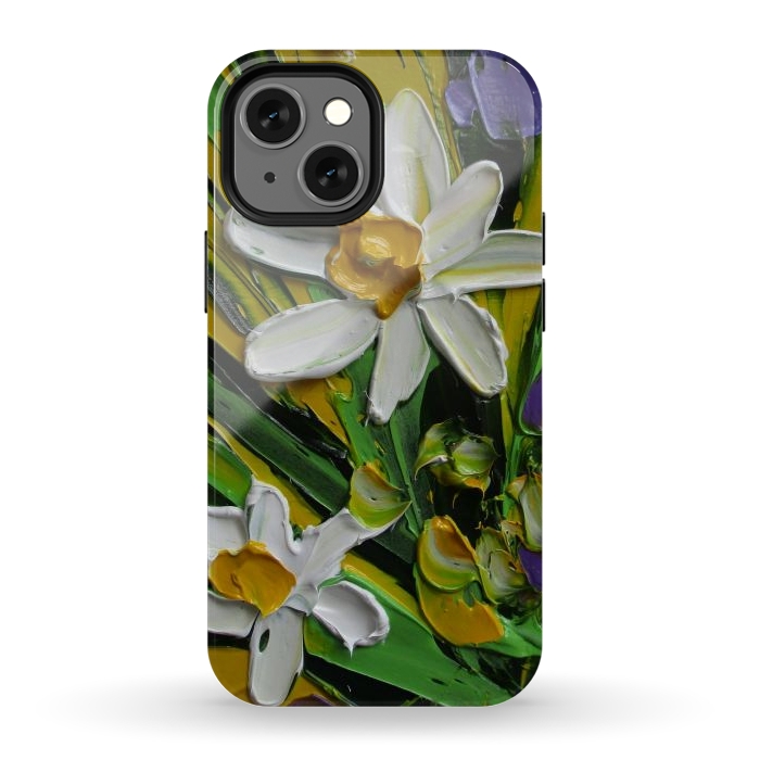 iPhone 13 mini StrongFit Impasto flowers oil art original by ArtKingdom7