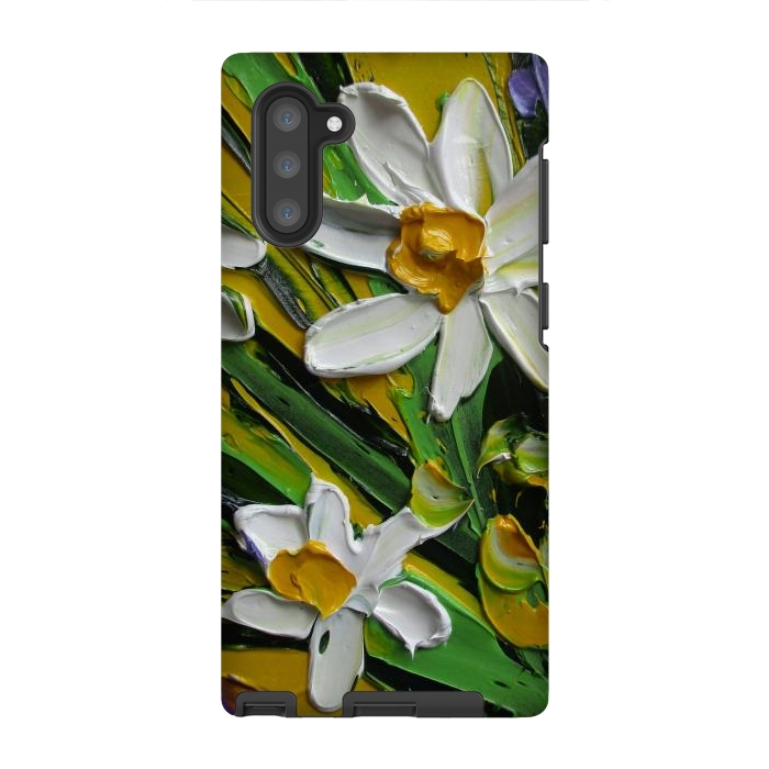 Galaxy Note 10 StrongFit Impasto flowers oil art original by ArtKingdom7