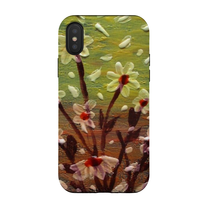 iPhone Xs / X StrongFit Daisies stained glass art original acrylic by ArtKingdom7