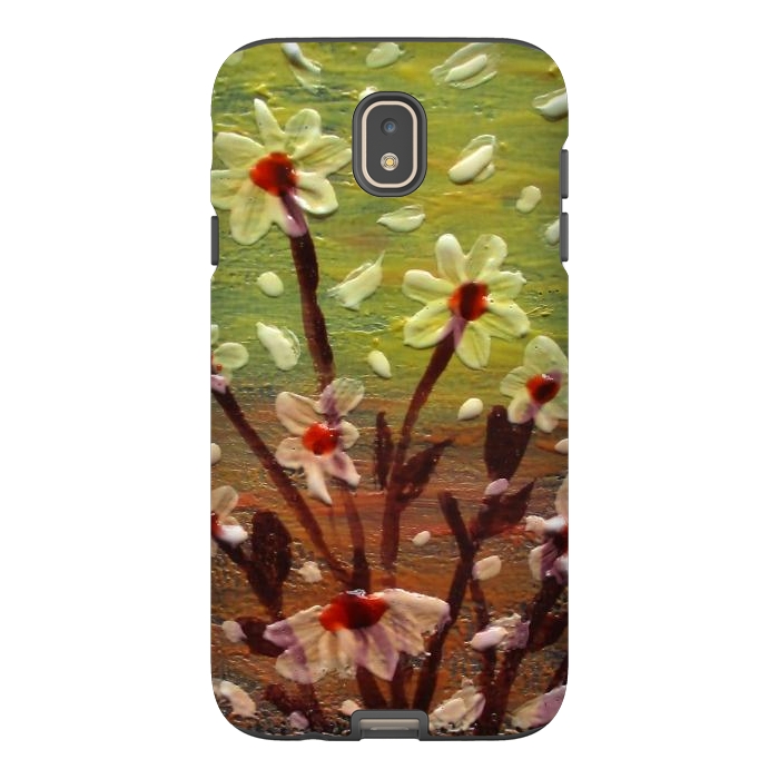 Galaxy J7 StrongFit Daisies stained glass art original acrylic by ArtKingdom7