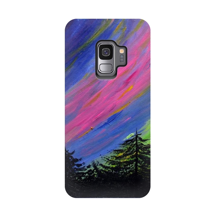 Galaxy S9 StrongFit Aurora Borealis oil painting by ArtKingdom7