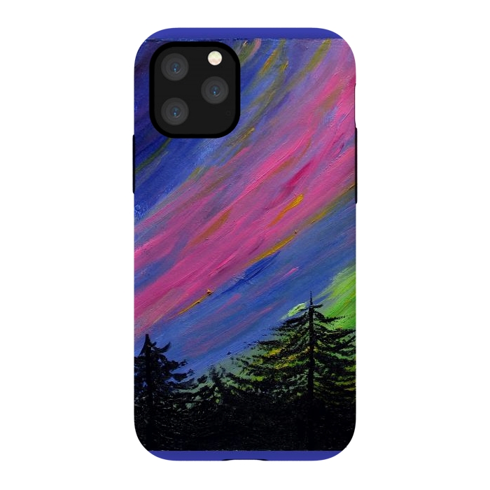 iPhone 11 Pro StrongFit Aurora Borealis oil painting by ArtKingdom7