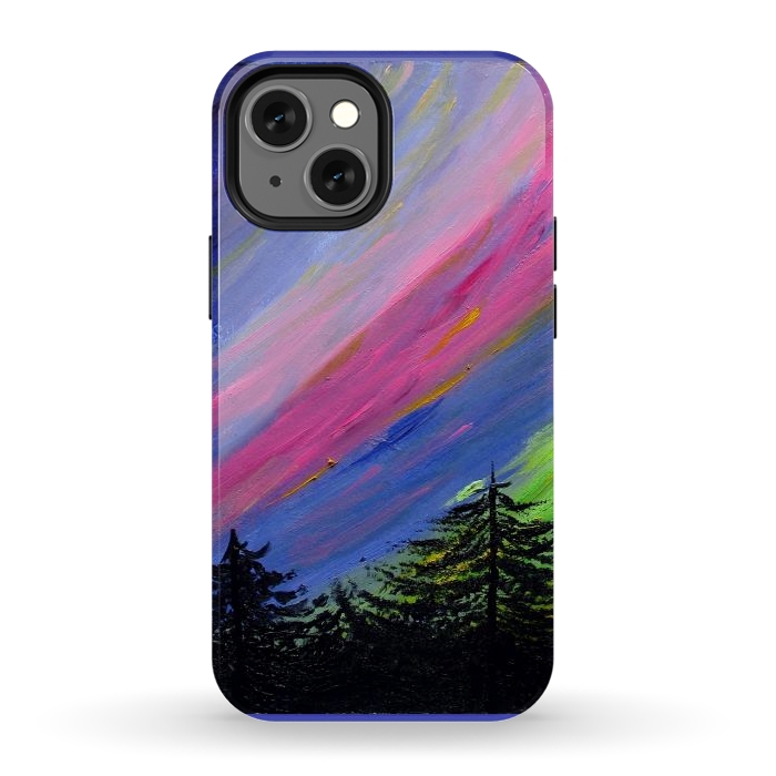 iPhone 13 mini StrongFit Aurora Borealis oil painting by ArtKingdom7