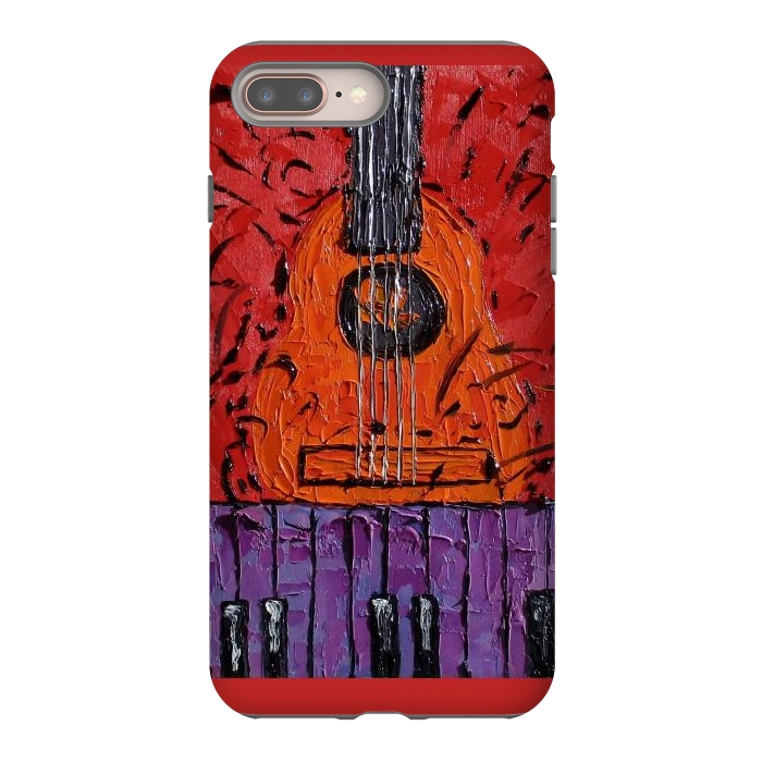 iPhone 8 plus StrongFit Guitar oil painting,  palette knife art by ArtKingdom7