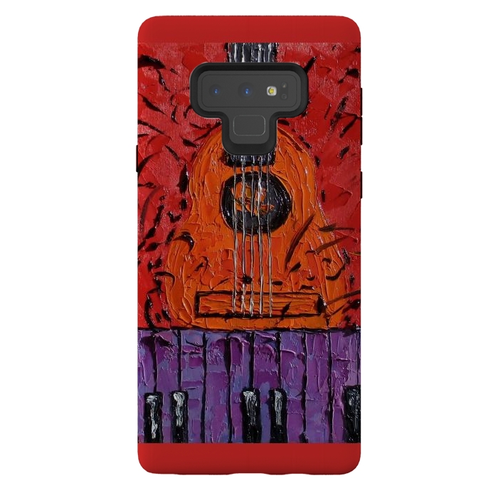 Galaxy Note 9 StrongFit Guitar oil painting,  palette knife art by ArtKingdom7