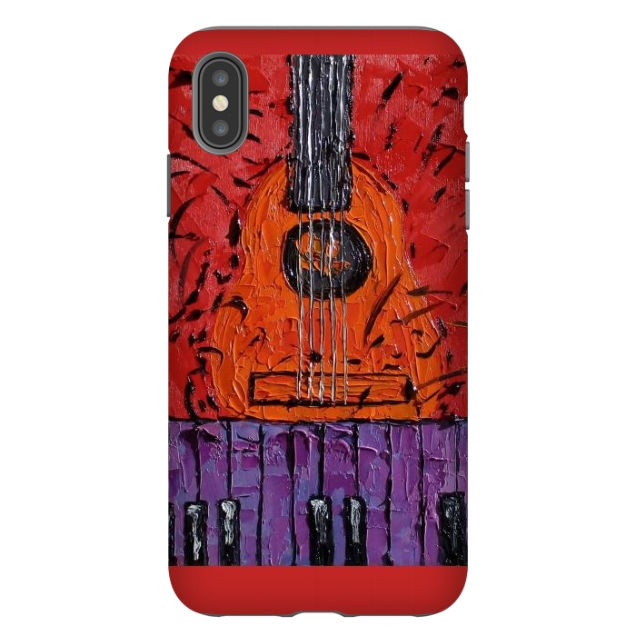 iPhone Xs Max StrongFit Guitar oil painting,  palette knife art by ArtKingdom7