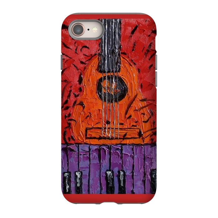 iPhone SE StrongFit Guitar oil painting,  palette knife art by ArtKingdom7