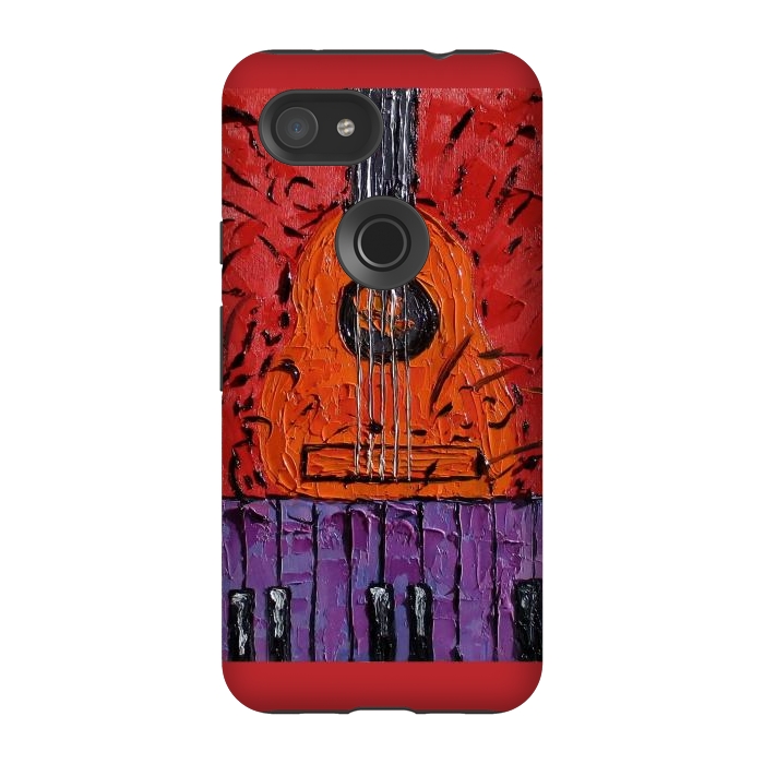 Pixel 3A StrongFit Guitar oil painting,  palette knife art by ArtKingdom7
