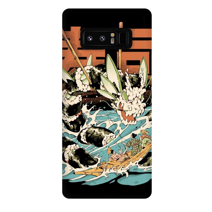 Galaxy Note 8 StrongFit Cucumber Sushi Dragon - Black by Ilustrata