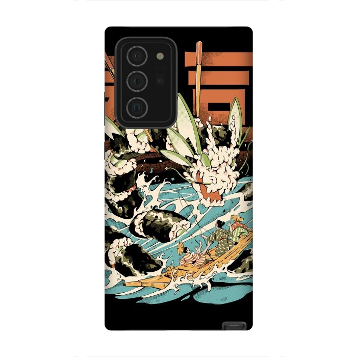 Galaxy Note 20 Ultra StrongFit Cucumber Sushi Dragon - Black by Ilustrata