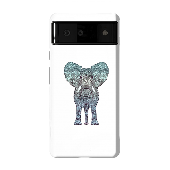 Pixel 6 StrongFit Elephant Blue by Monika Strigel