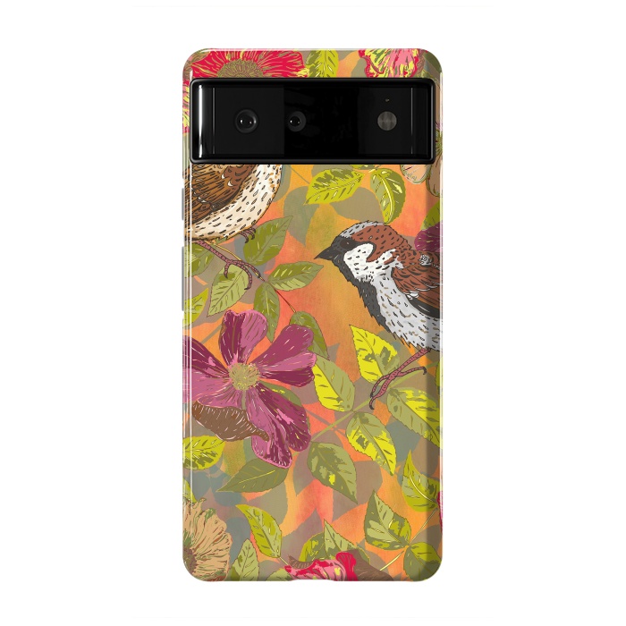 Pixel 6 StrongFit Sparrow and Wild Rose by Lotti Brown