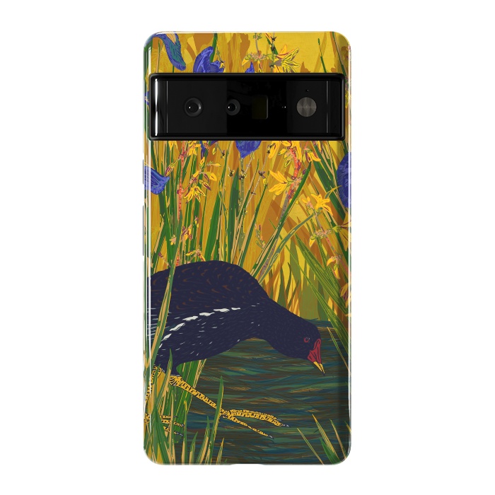 Pixel 6 Pro StrongFit Moorhen and Iris by Lotti Brown