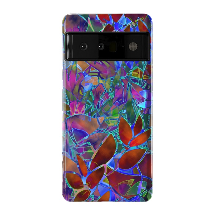 Pixel 6 Pro StrongFit Floral Abstract Stained Glass G174 by Medusa GraphicArt