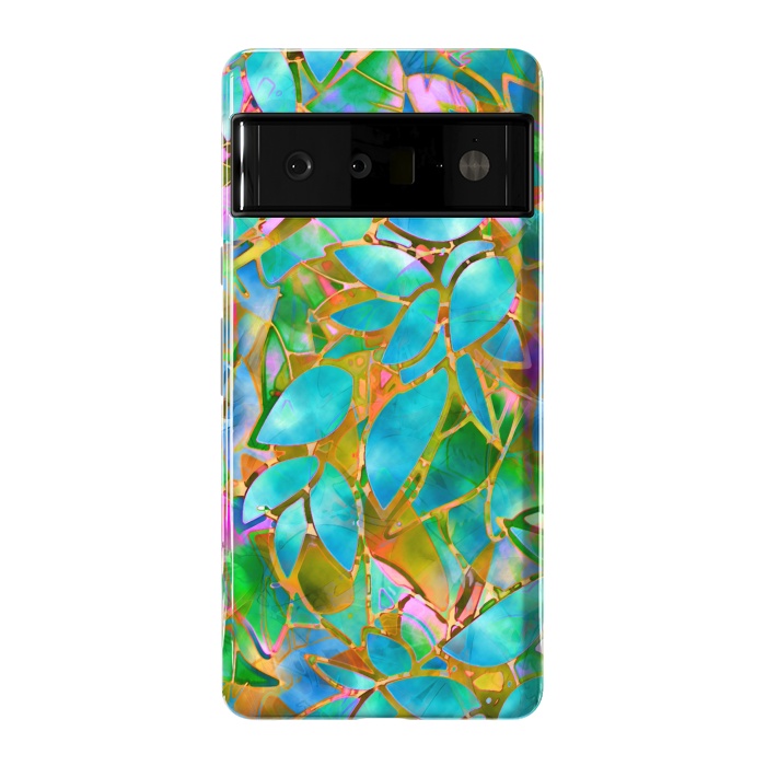 Pixel 6 Pro StrongFit Floral Abstract Stained Glass G265  by Medusa GraphicArt