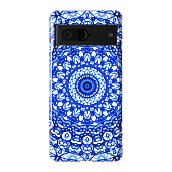 Pixel 7 StrongFit Blue Mandala Mehndi Style G403  by Medusa GraphicArt